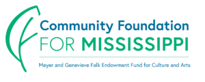 Community Foundation for MIssissippi logo noting the Meyer and Genevieve Falk Endowment forCulture and Arts.