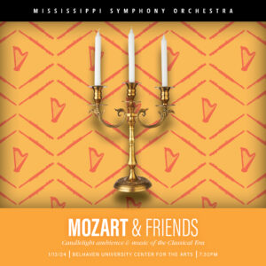 MSO’s January 13th concert —Mozart & Friends— features candlelight ambience and music of the Classical Era.