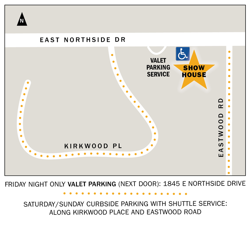 map of showhouse parking options.