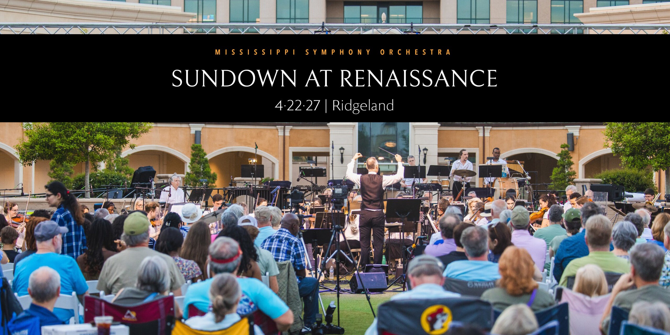 Sundown at Renaissance - Mississippi Symphony Orchestra outdoor concert at Renaissance at Colony Park, Ridgeland, April 22, 2027