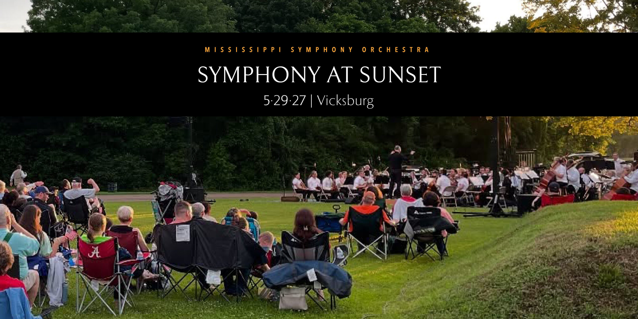 Symphony at Sunset - Mississippi Symphony Orchestra outdoor concert with fireworks finale at Vicksburg National Military Park Visitor Center, May 29, 2027